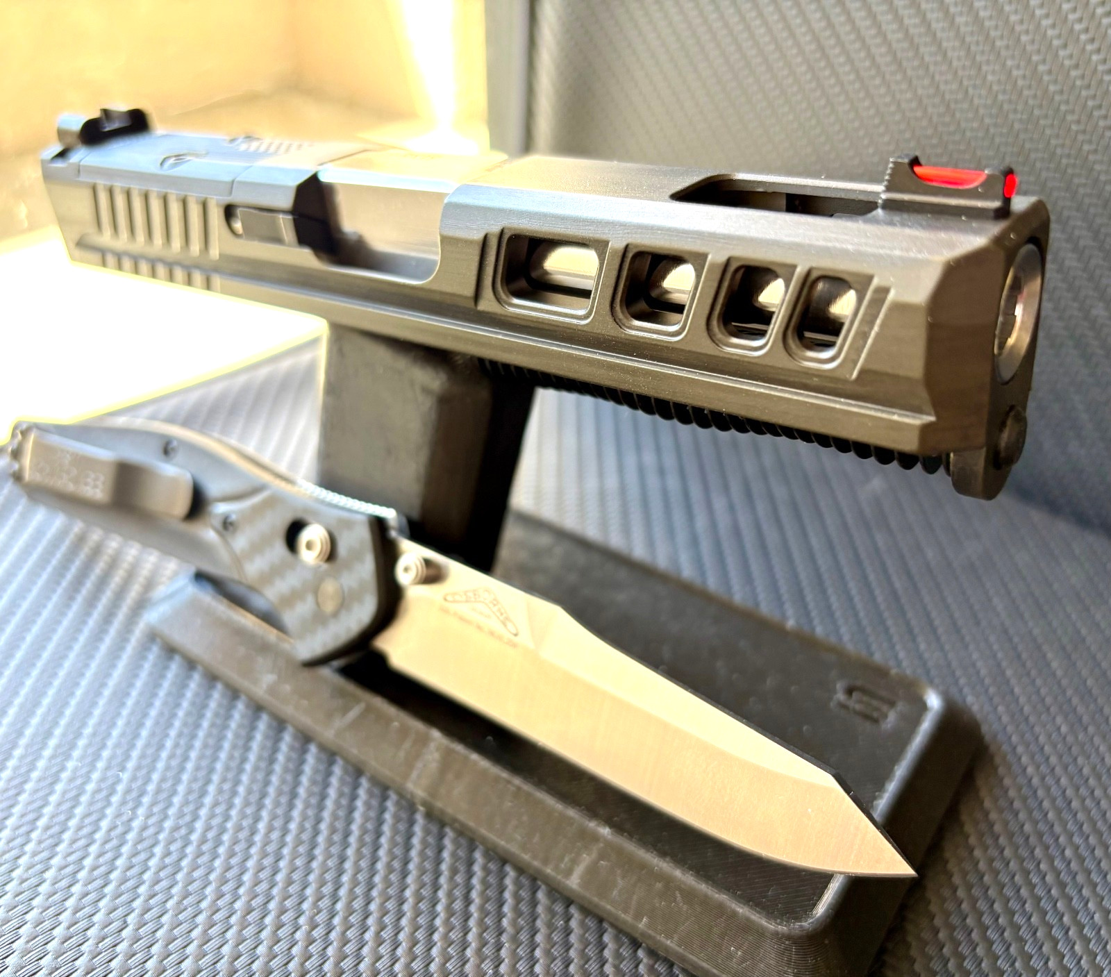Custom AMP Slide For Glock 19 Gen 3 RMR Cut Zaffiri Sights G19 Upper +FREE KNIFE