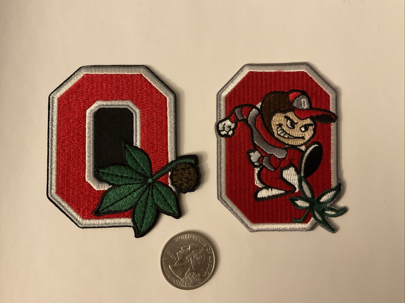 (2) OSU The Ohio State Buckeyes Vintage Embroidered Iron On Patch lot 3\ (2) OSU The Ohio State Buckeyes Vintage Embroidered Iron On Patch lot 3\