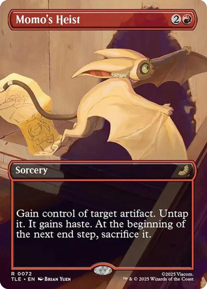 2025 MTG: TLE - Momo's Heist (Borderless) (#72, Foil, Rare, Near Mint) 2025 MTG: TLE - Momo's Heist (Borderless) (#72, Foil, Rare, Near Mint)