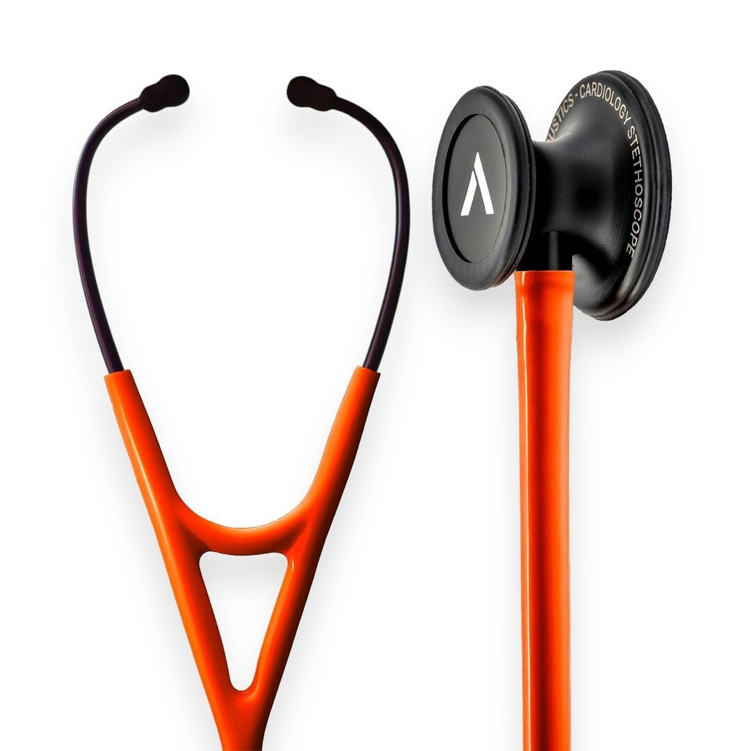 NEW Apex Cardiology Stethoscope Neon Orange Superior Acoustics Lifetime Warranty