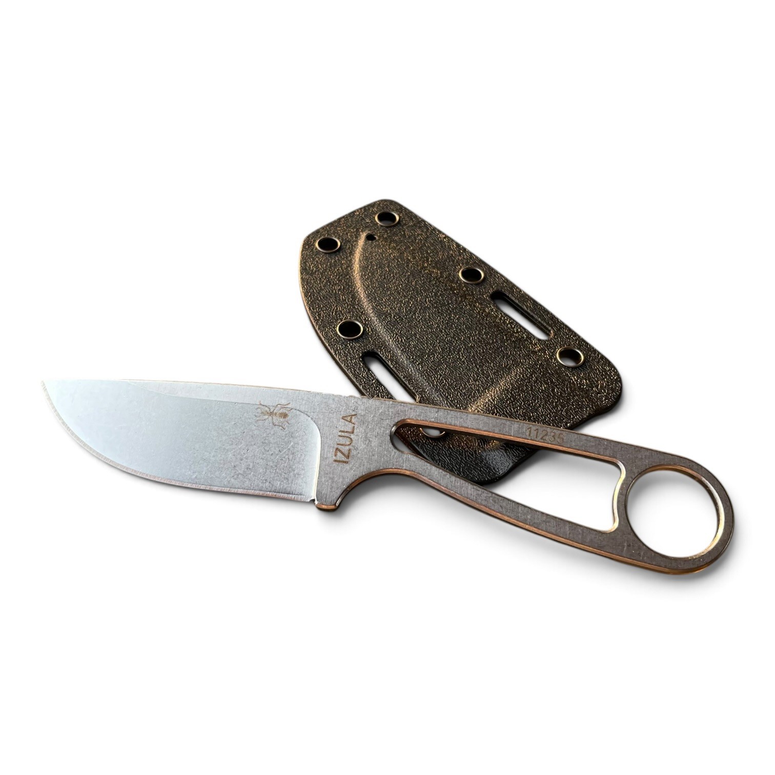 ESEE Knives Izula 1095 Stonewash Skeleton Fixed Blade Knife USA Made EDC