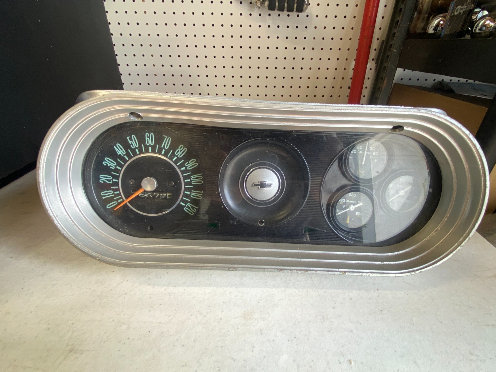 1962'-65 chevy nova / van speedo cluster with aftermarket gauges 1962'-65 chevy nova / van speedo cluster with aftermarket gauges