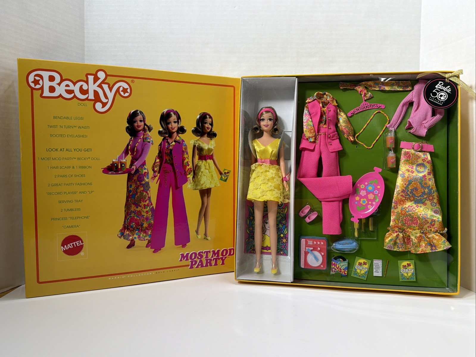 Mattel Barbie 50th Anniv BECKY MOST MOD PARTY DOLL Friend of Francie 2008 NEW