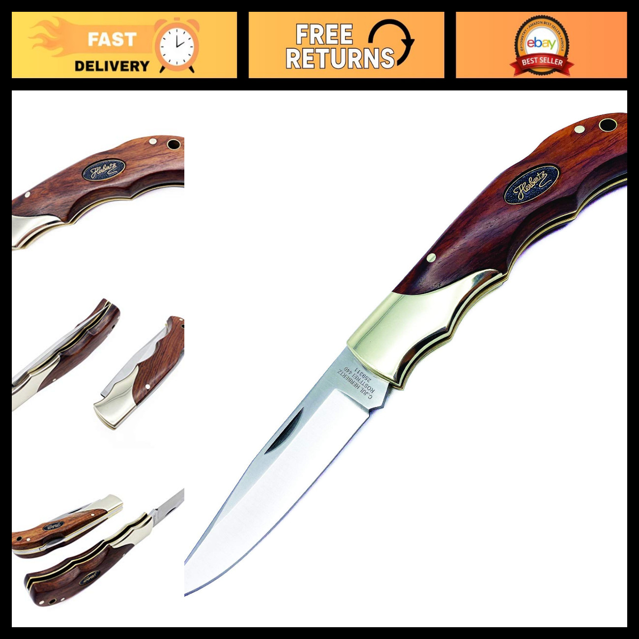 Classic Gentleman Pocket Folding Knife - Handcrafted Cocobolo Wood, 440 Steel Bl Classic Gentleman Pocket Folding Knife - Handcrafted Cocobolo Wood, 440 Steel Bl