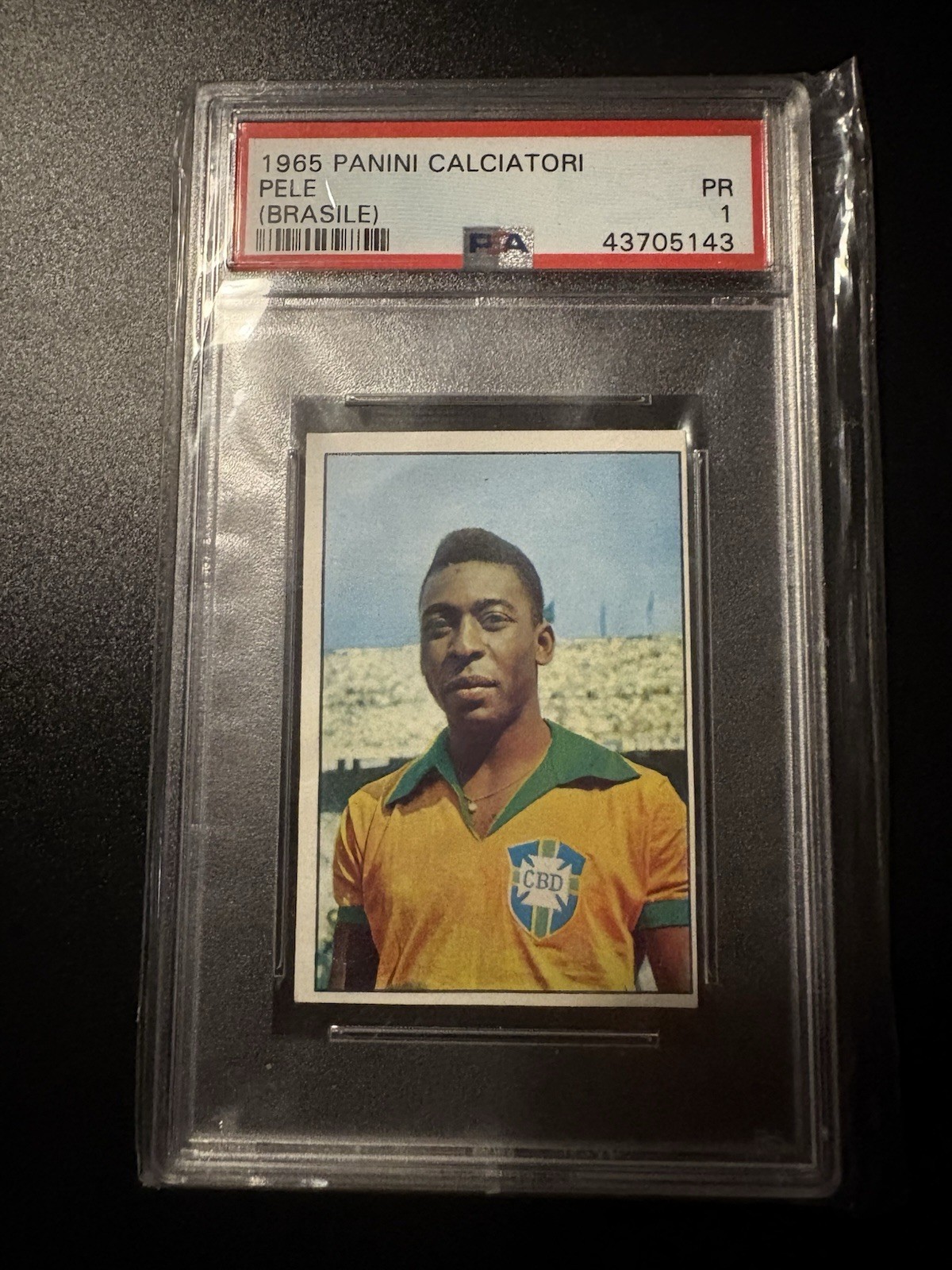 1965 Pele (Brasile) Panini Calciatori PSA 1 - Rare 1965 Pele (Brasile) Panini Calciatori PSA 1 - Rare