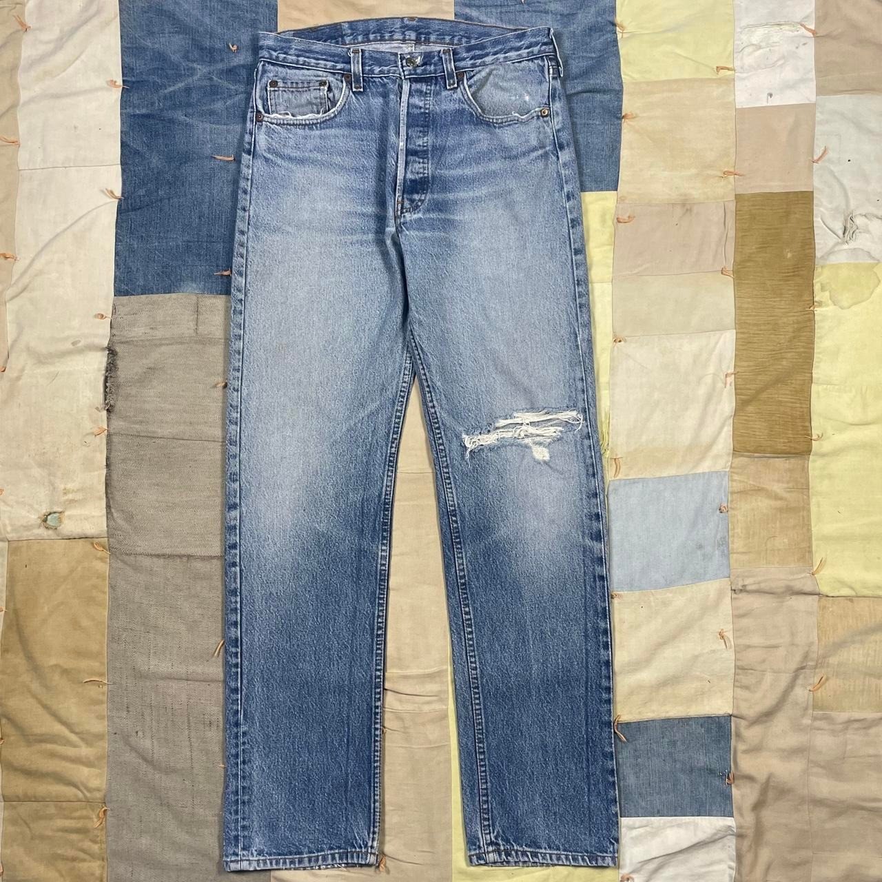Vtg 80s Levis 501 USA Made Distressed Faded Repaired Jeans 32 x 34 Whiskered Vtg 80s Levis 501 USA Made Distressed Faded Repaired Jeans 32 x 34 Whiskered