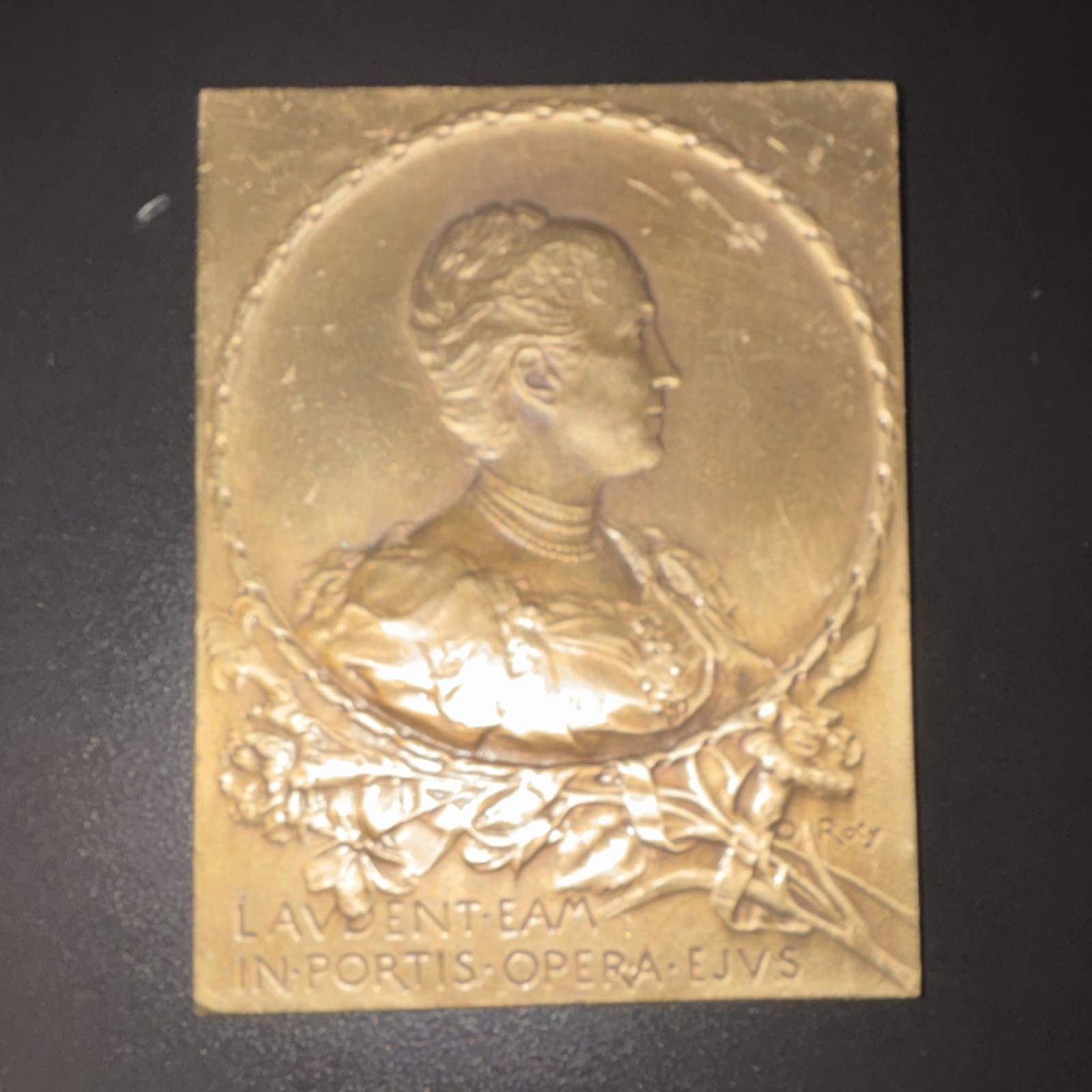 Antique Solid Bronze Roty Plaque – 1899- 1900 UC Berkeley Competition Antique Solid Bronze Roty Plaque – 1899- 1900 UC Berkeley Competition