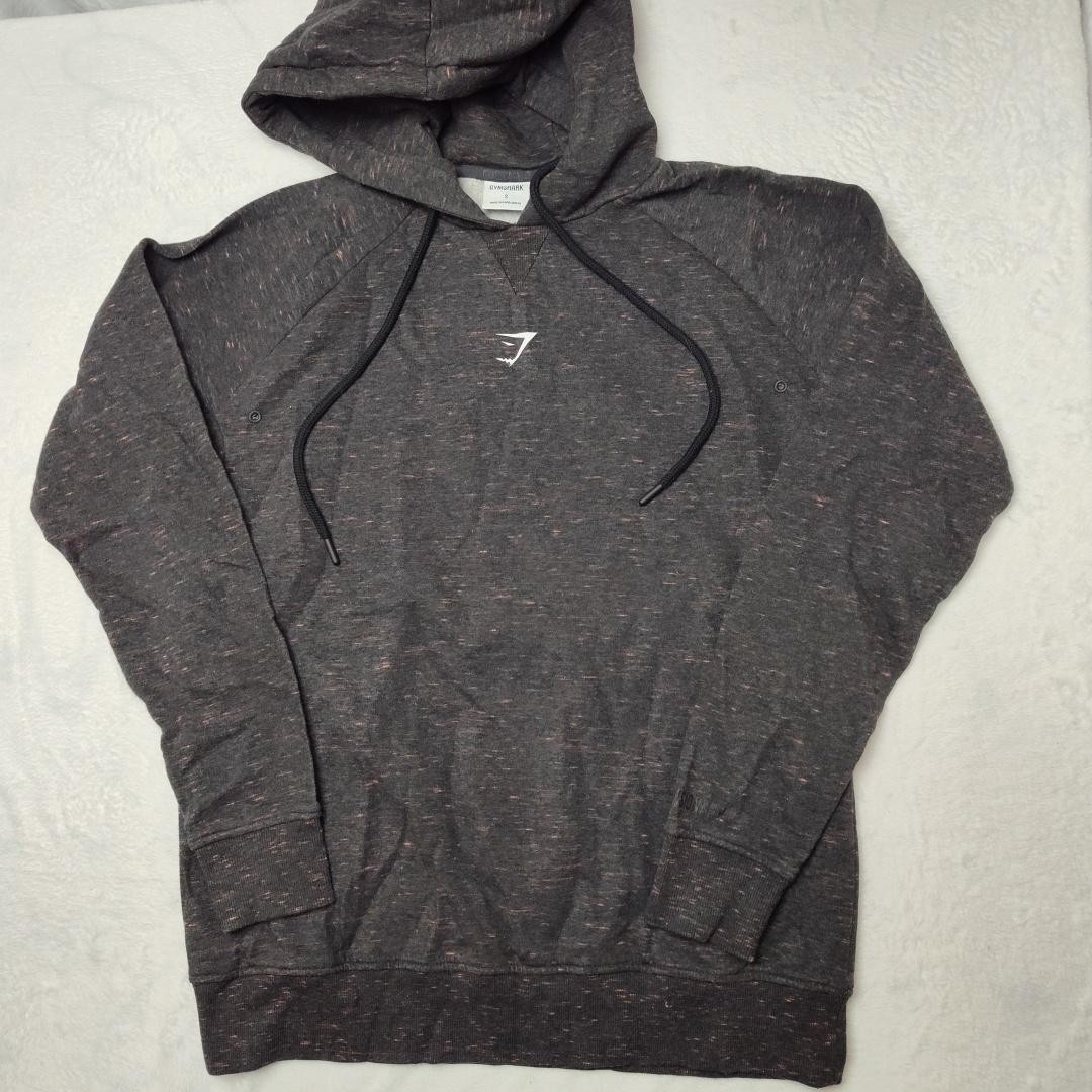 Gymshark Hoodie Mens Small Dark Gray Pink Speckle Fleece Pullover GLPO4001