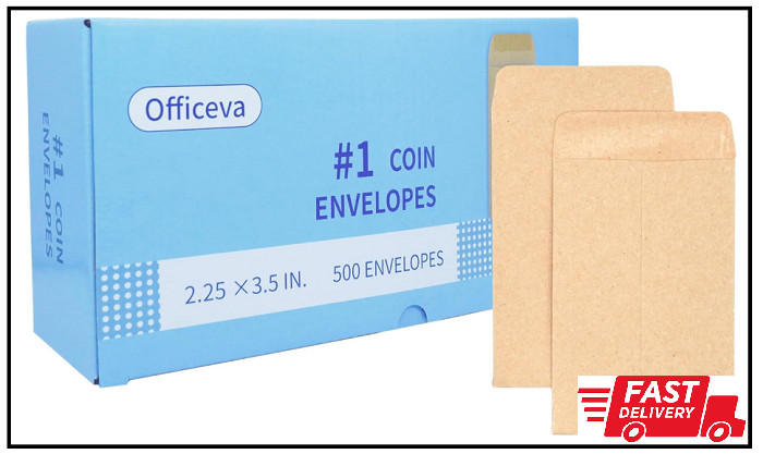 Budgenix #1 500 Pcs Small Coin Envelopes 2.25\ Budgenix #1 500 Pcs Small Coin Envelopes 2.25\