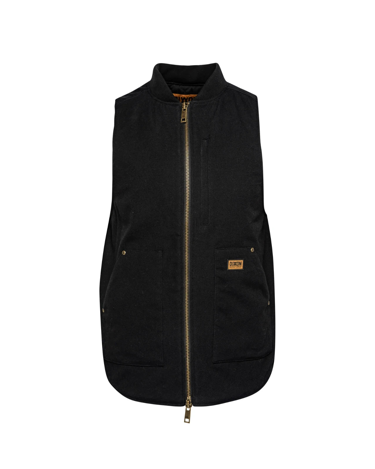 DIXXON Outlaw Work Vest Men\'s Black Quilted Flannel Lined Cotton Zip Vest