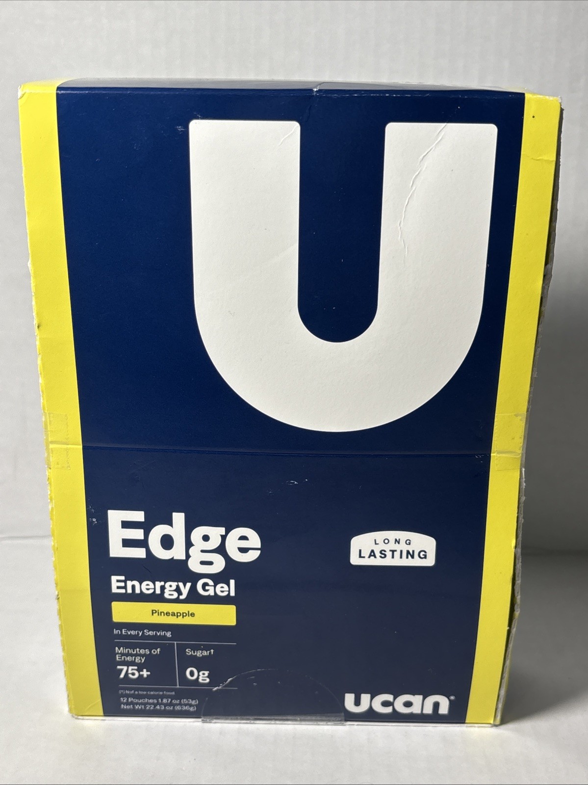 UCAN Edge Energy Gel Shots Pineapple +Caffeine 12, 2 Ounce Packets 09/26 New