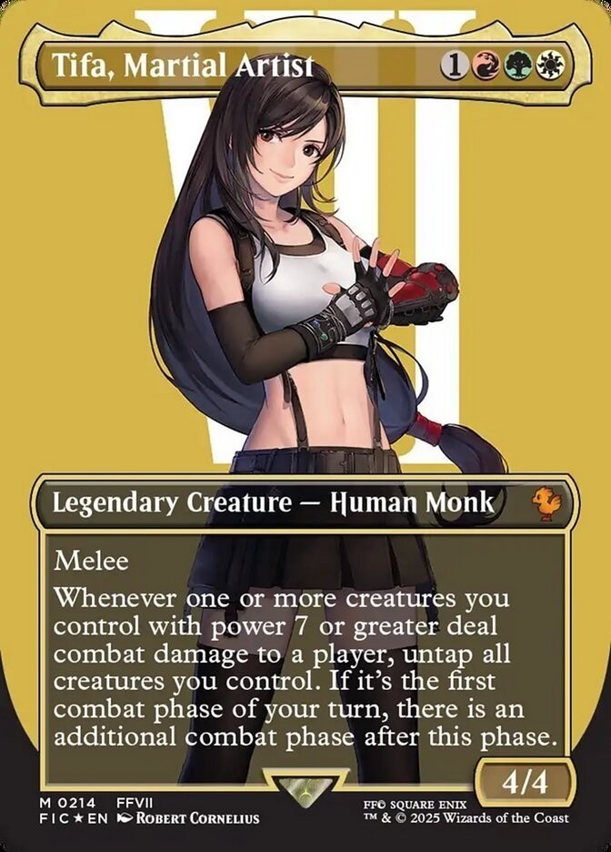 Tifa, Martial Artist (Borderless Foil) Commander: Final Fantasy Playtest Card