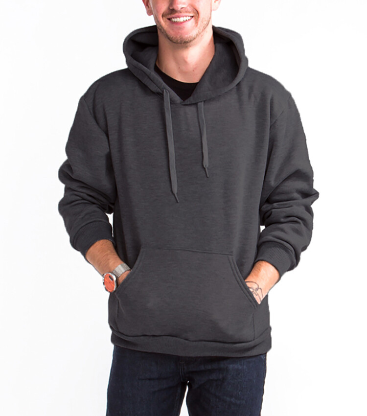 Mens Heavyweight Pullover Hoodie Jacket Unisex Fleece Plain Hooded Sweatshirt