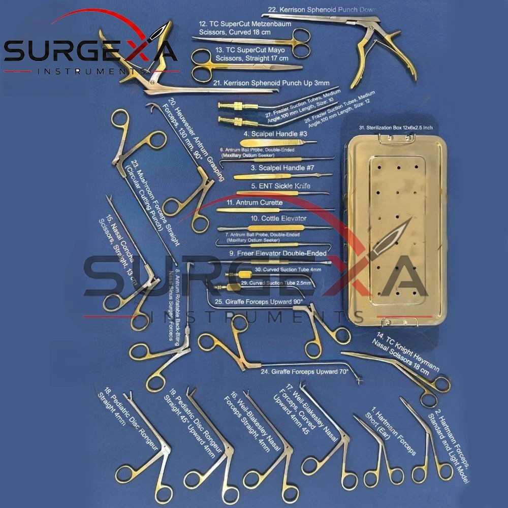 Fess Instruments Set Endoscopic Sinus Surgery A+ German Steel ENT Instruments Se
