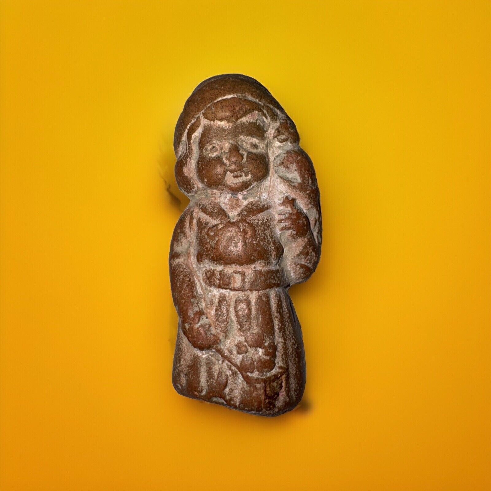 Rare Early Century 3” Carved Stone Girl Match Striker Primitive Rustic France Rare Early Century 3” Carved Stone Girl Match Striker Primitive Rustic France