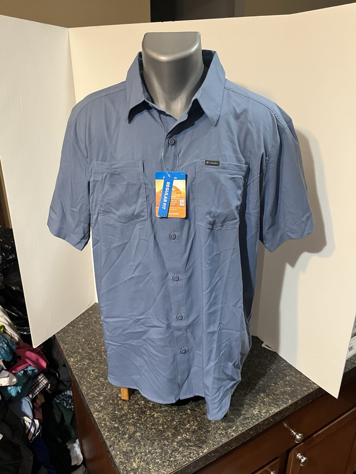 Columbia Red Eagle Lake Men’s SS Shirt Large Polyester Blue Slate - NWT Columbia Red Eagle Lake Men’s SS Shirt Large Polyester Blue Slate - NWT