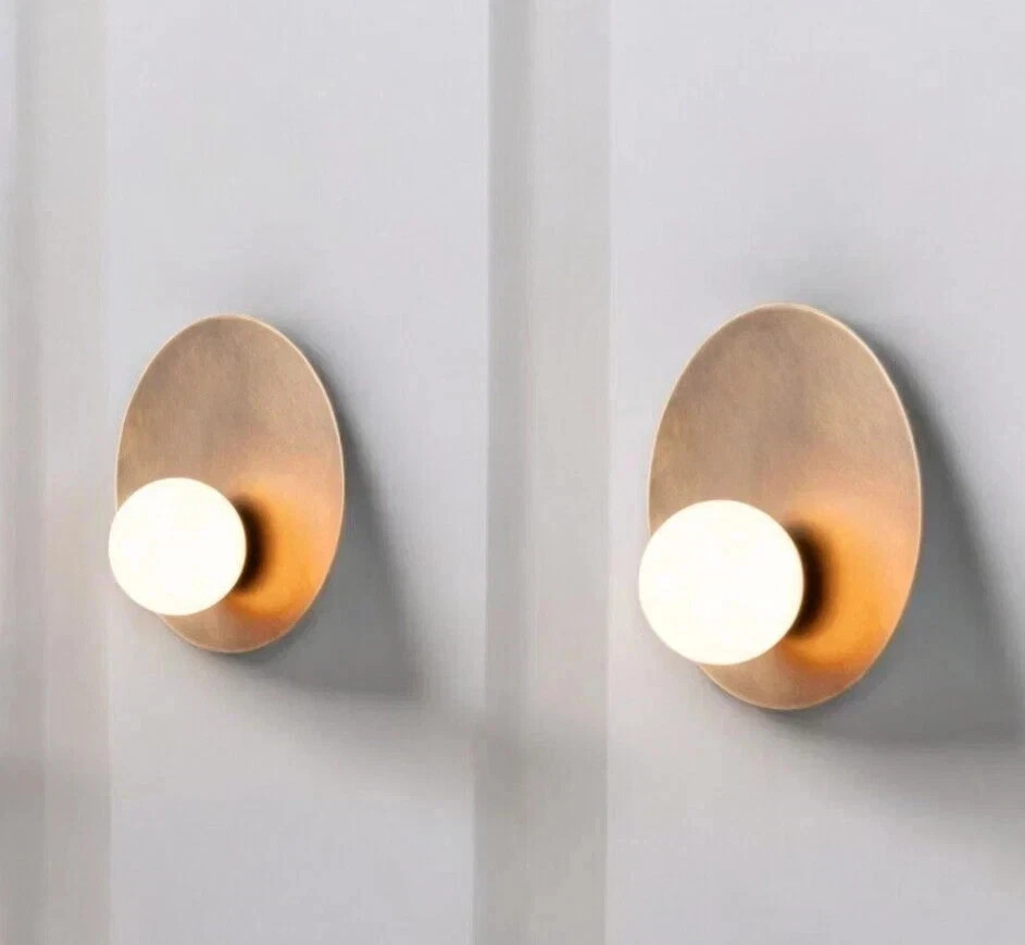 Stilnovo Wall Fixture 1950\'s Mid Century Modern Brass Italian Disc Light Sconce