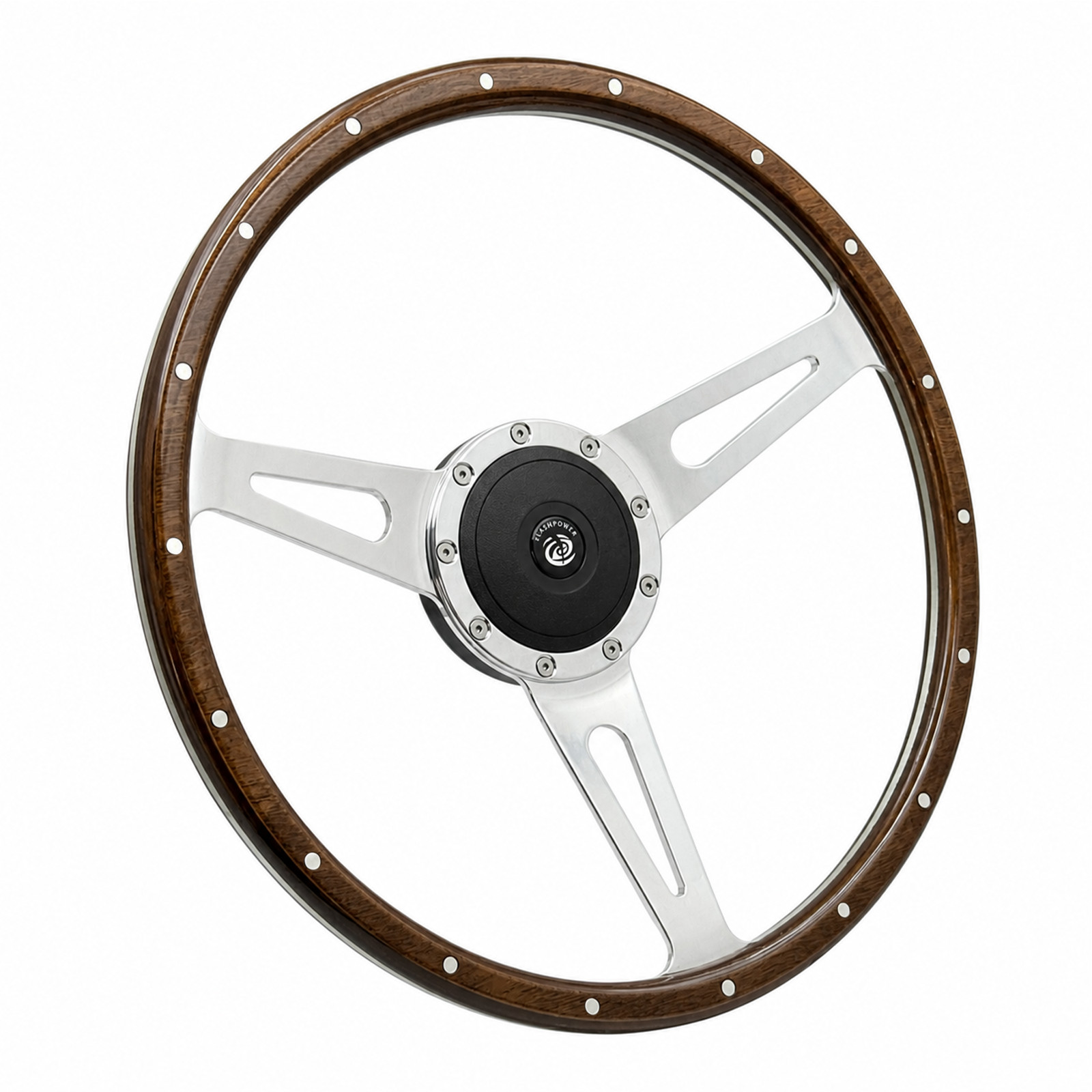 16\'\' Classic Riveted Wood Grain Steering Wheel Restoration Custom Hot Rod Street