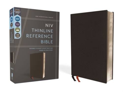 NIV, Thinline Reference Bible, Premium Leather, Calfskin, Black, Red Lett - GOOD NIV, Thinline Reference Bible, Premium Leather, Calfskin, Black, Red Lett - GOOD