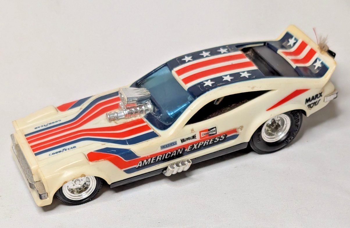 Marx Super Shot AMERICAN EXPRESS Pinto Dragster RIp Cord Action Marx Super Shot AMERICAN EXPRESS Pinto Dragster RIp Cord Action