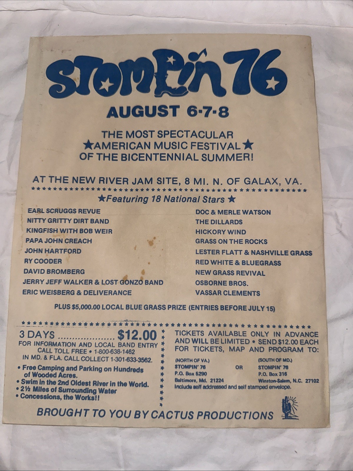 STOMPIN 76 Official Poster Original Flyer Rare 11” X 8 1/2” STOMPIN 76 Official Poster Original Flyer Rare 11” X 8 1/2”