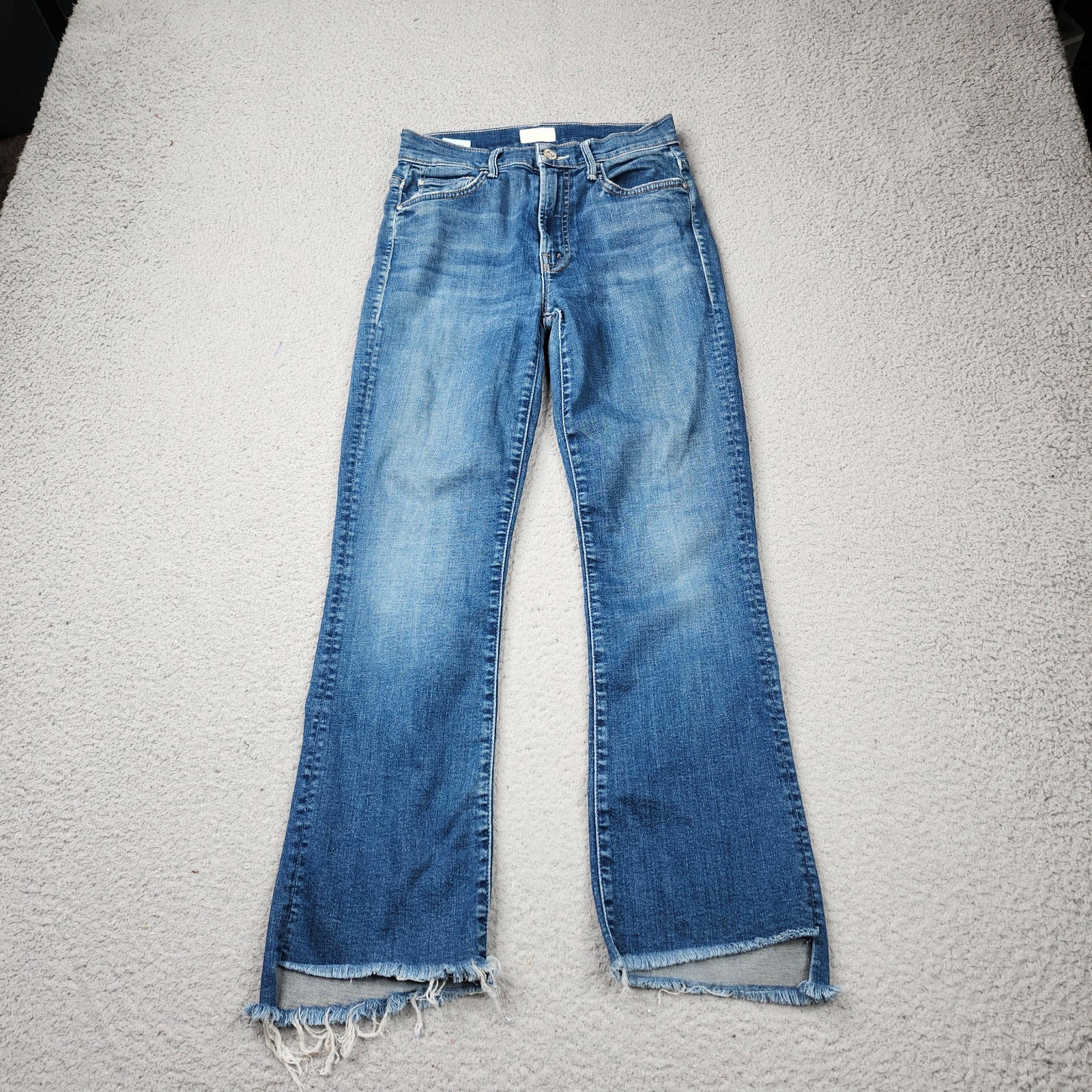 Mother The Insider Crop Step Fray Jeans Womens 25 Blue Denim Mother The Insider Crop Step Fray Jeans Womens 25 Blue Denim