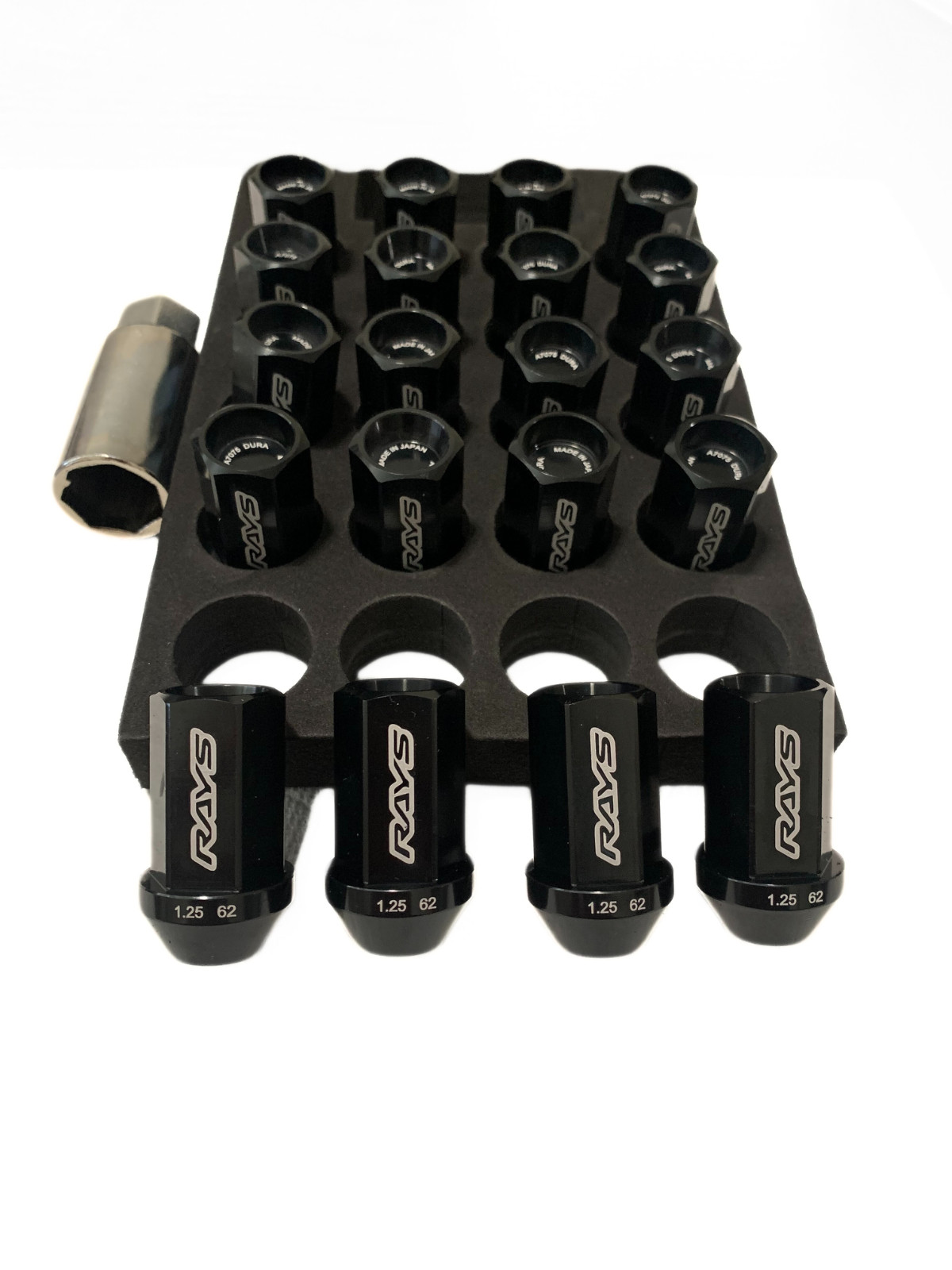 VOLK RACING RAYS STRAIGHT L42 DURA WHEELS LOCK LUG NUTS 12X1.25 1.25 RIM BLACK U
