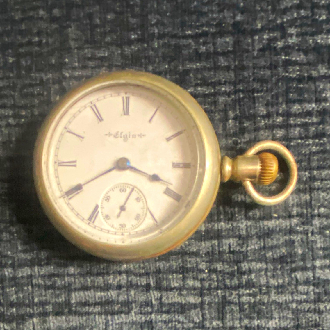 Antique 1902 Elgin Pocket Watch 18s 17J G.M. Wheeler RUNNING Base Metal Case