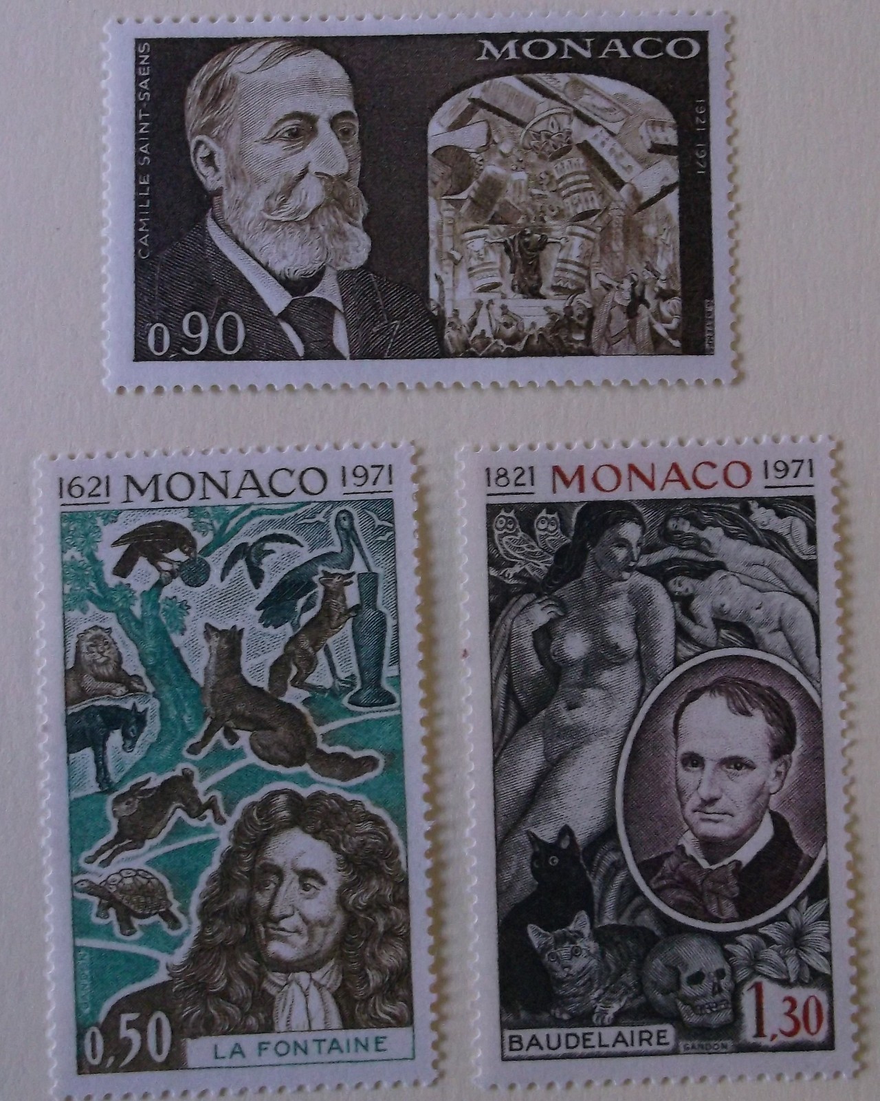 Monaco Stamp 818-20 Full Set1 MNH Author Topical Cat $2.20 Monaco Stamp 818-20 Full Set1 MNH Author Topical Cat $2.20