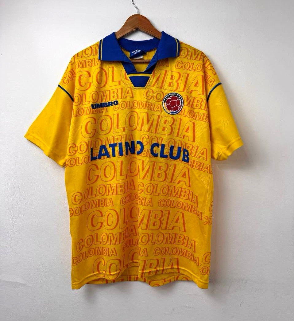 Umbro Colombia Men Football Home Jersey Yellow 1995/1996 Size Medium Umbro Colombia Men Football Home Jersey Yellow 1995/1996 Size Medium