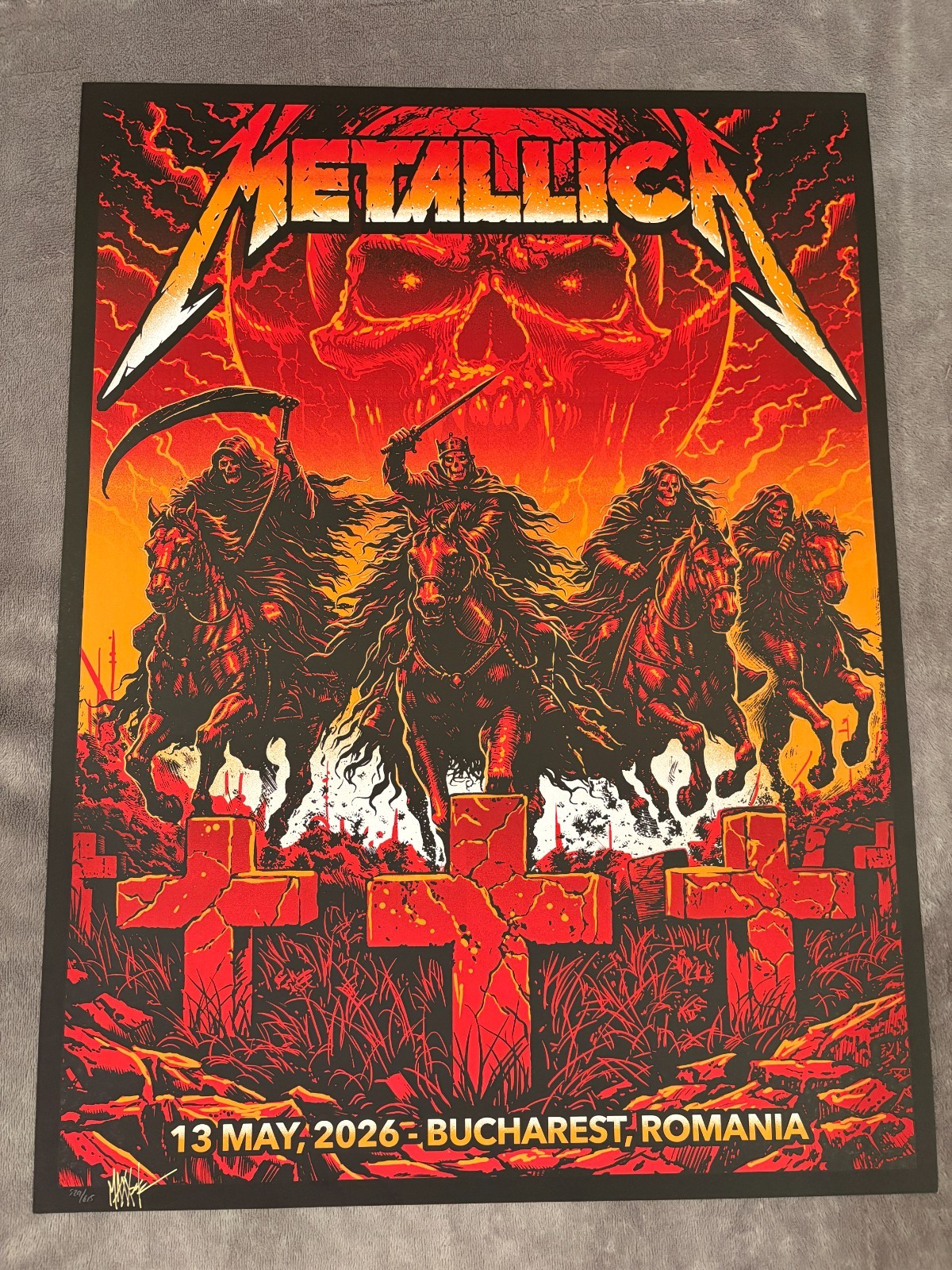 Metallica  Bucharest Pop Up Poster Pop  AP Signed XX/75 M72 Tour 2026