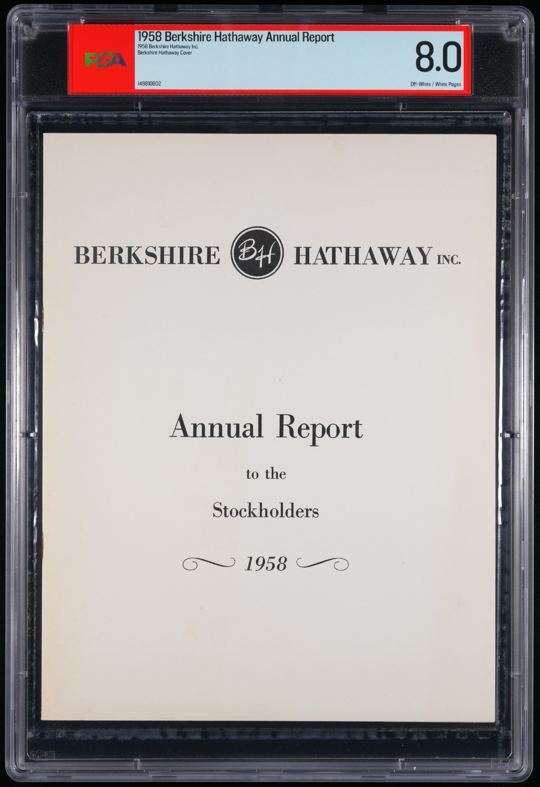 1958 Berkshire Hathaway Annual Report Warren Buffett Charlie Munger PSA 8 Pop 1