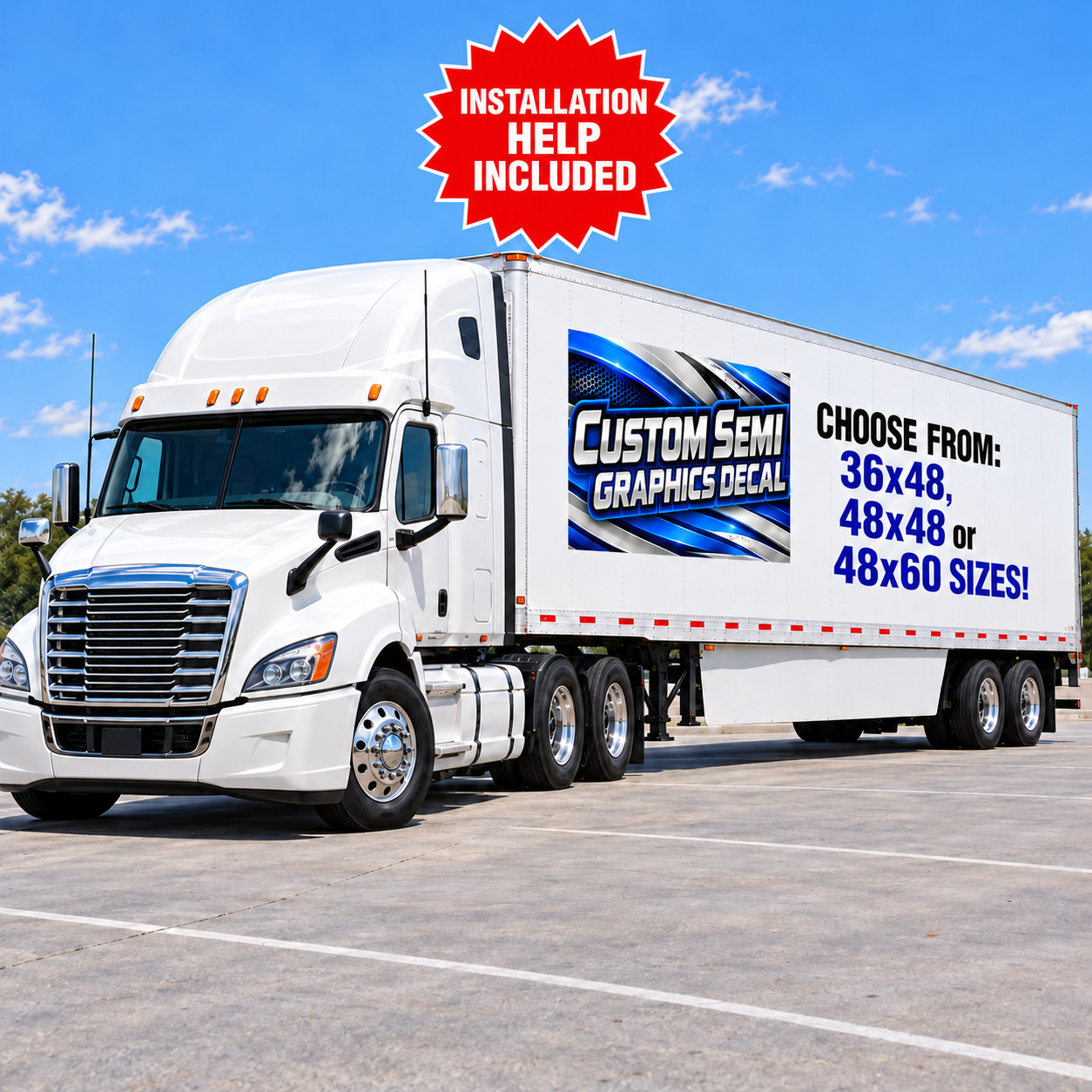 Custom Semi Trailer Decal Graphics Full Color Printed Free Design