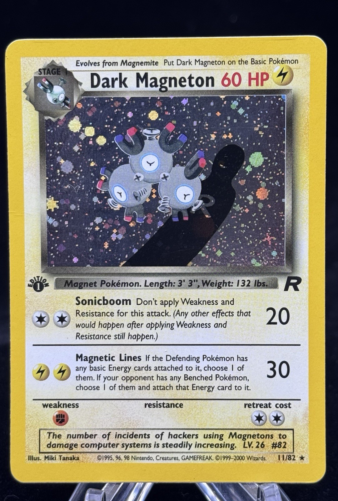 Dark Magneton Holo #11 1st Edition Team Rocket 2000 Pokémon MP Clean Holo ⚡️ Dark Magneton Holo #11 1st Edition Team Rocket 2000 Pokémon MP Clean Holo ⚡️