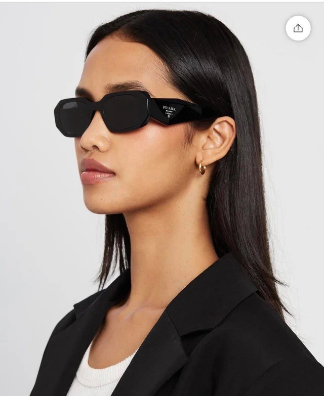 Prada PR17WS 1AB5S049 Women\'s Sunglasses 49 mm Black / Dark Grey Lens