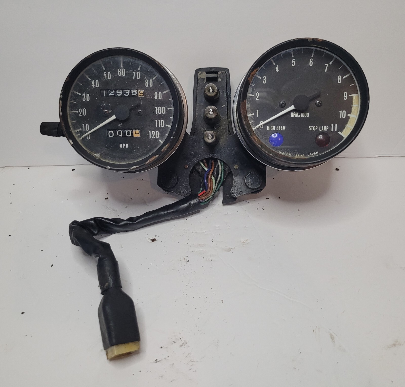 1974 Kawasaki KZ400 KZ 400 Twin Gauge Cluster G-2 1974 Kawasaki KZ400 KZ 400 Twin Gauge Cluster G-2