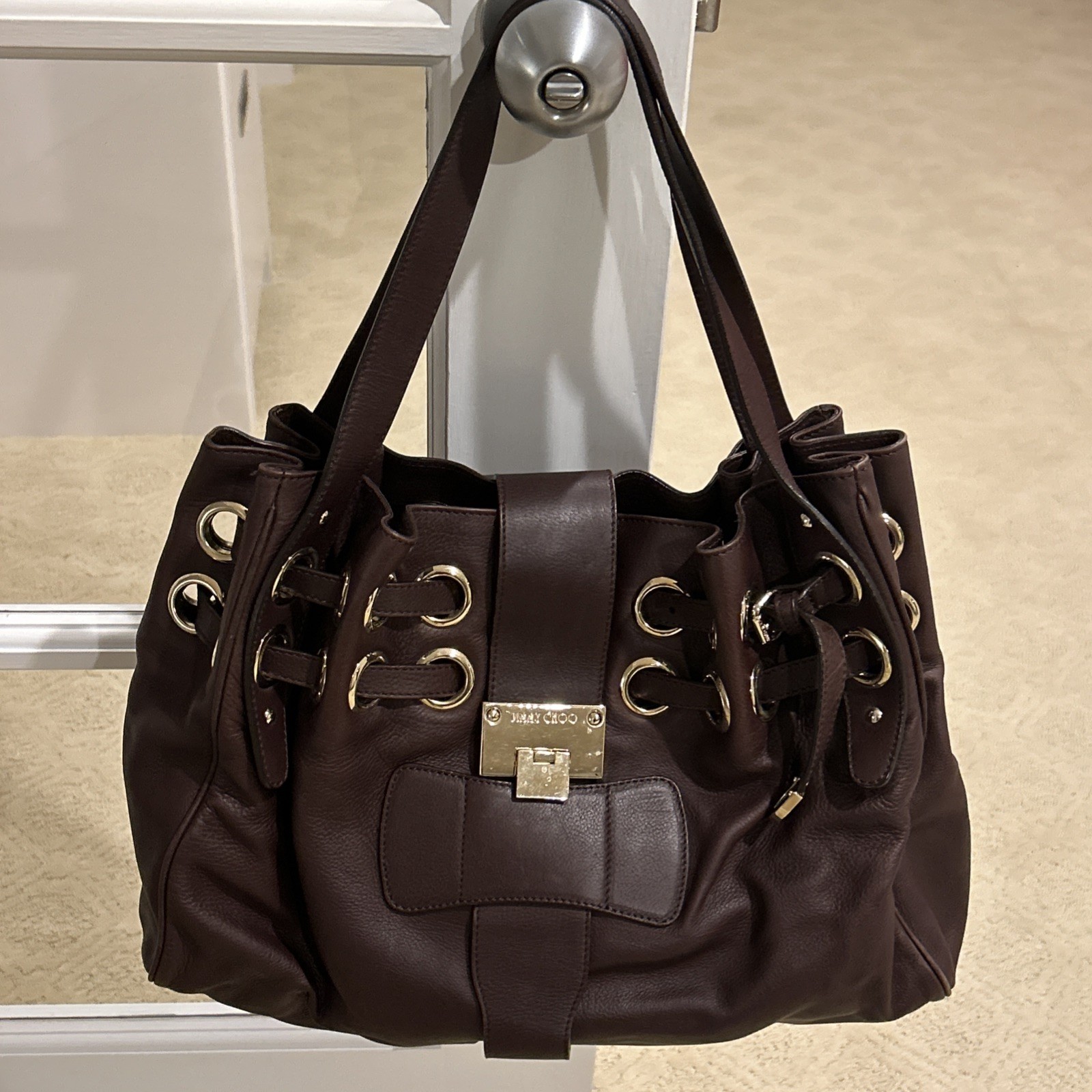 Jimmy Choo Ramona Handbag Brown Leather Jimmy Choo Ramona Handbag Brown Leather