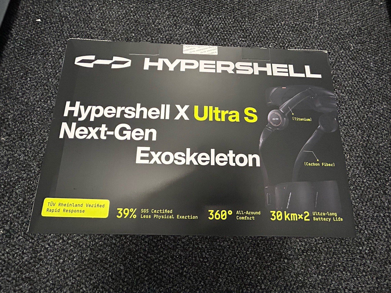 Hypershell X Ultra S Exoskeleton Black w/ 360° Multi-angle Comfort
