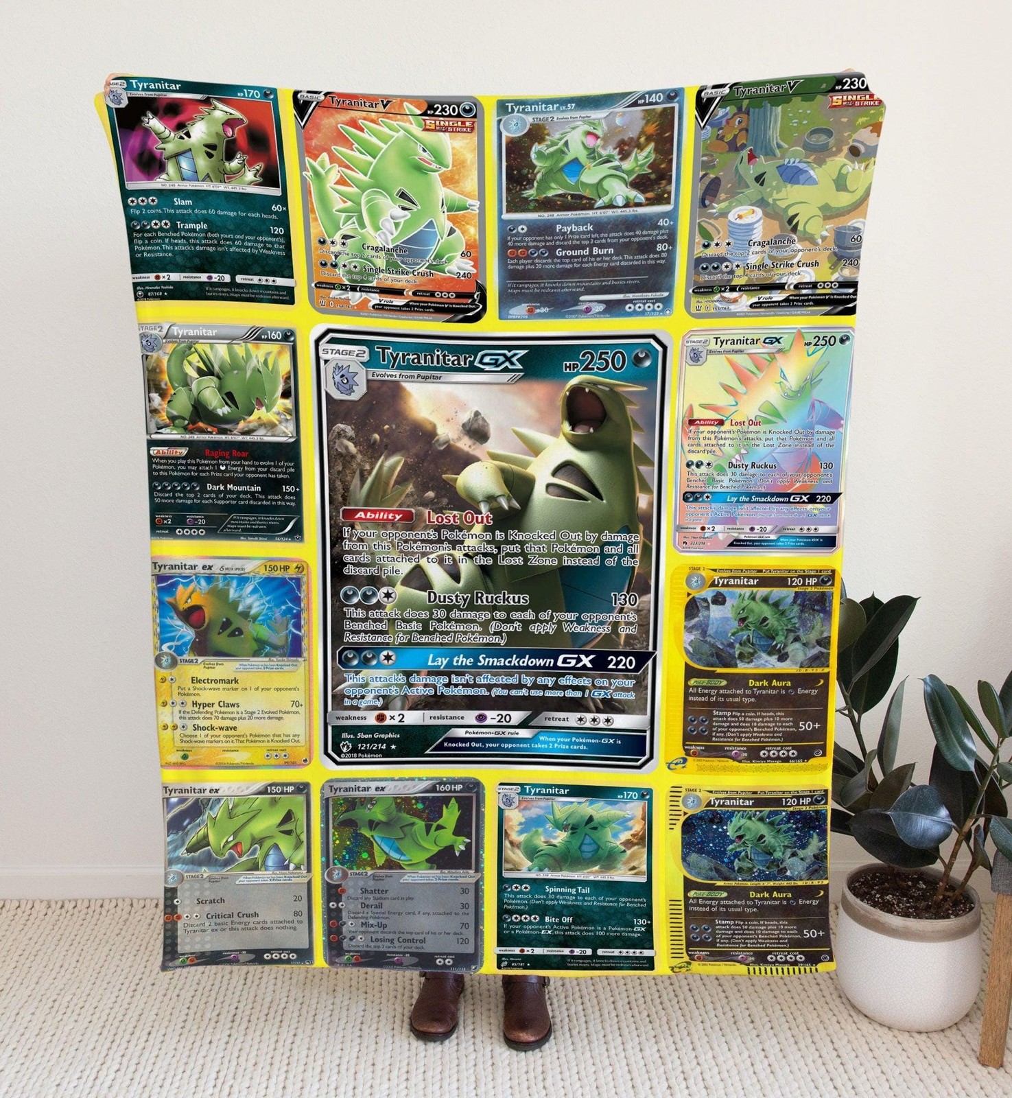 Pokemon Blanket Personalized Multi Tyranitar Custom Name Sherpa Fleece