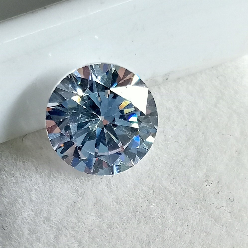 Natural Round White Zircon 4.95 Ct Faceted Cut Certified JM291 Loose Gemstone