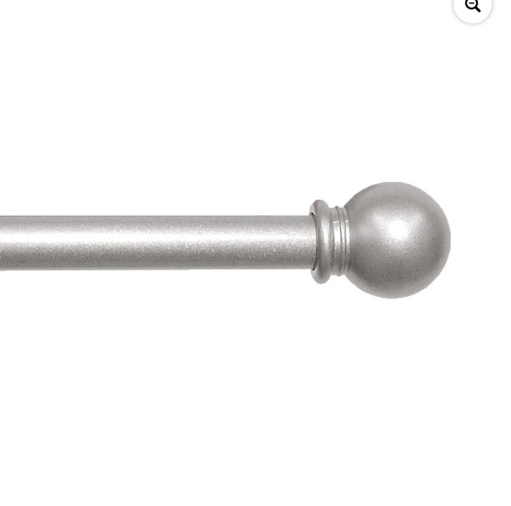 2- Mainstays Adjustable  48”-84” Nickel Ball Curtain Rod Nickel 5/8” New