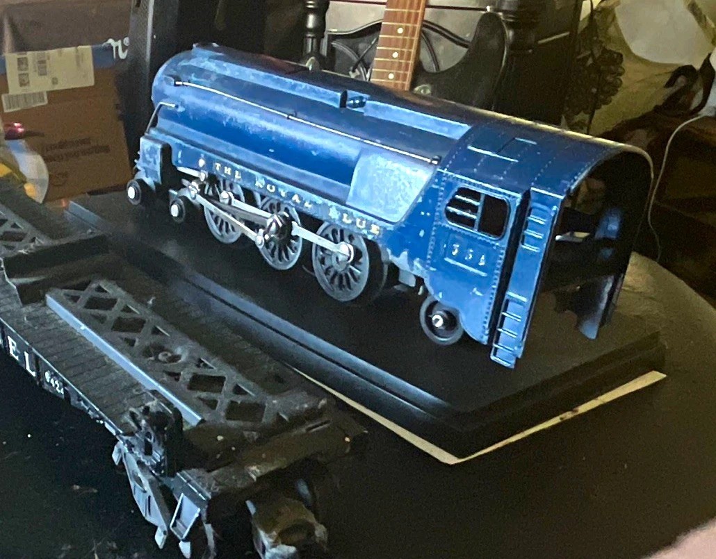 Lionel O Gauge The Royal Blue Blue Steam Locomotive 4924 w/ Flatcar 6424 Lionel O Gauge The Royal Blue Blue Steam Locomotive 4924 w/ Flatcar 6424