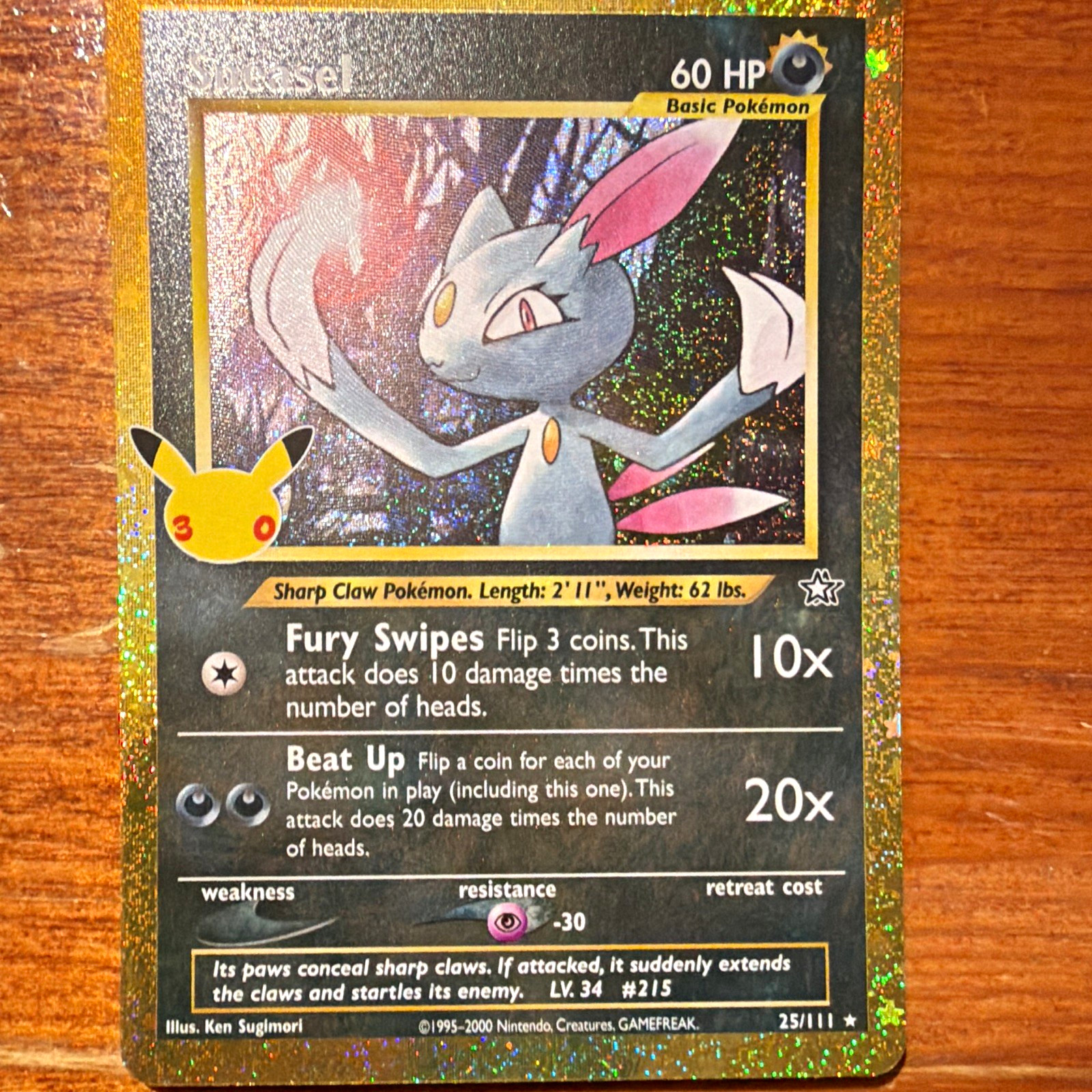 Pokemon TCG Sneasel 25/111 30th Anniversary Holo Rare English 2026 Pokemon TCG Sneasel 25/111 30th Anniversary Holo Rare English 2026