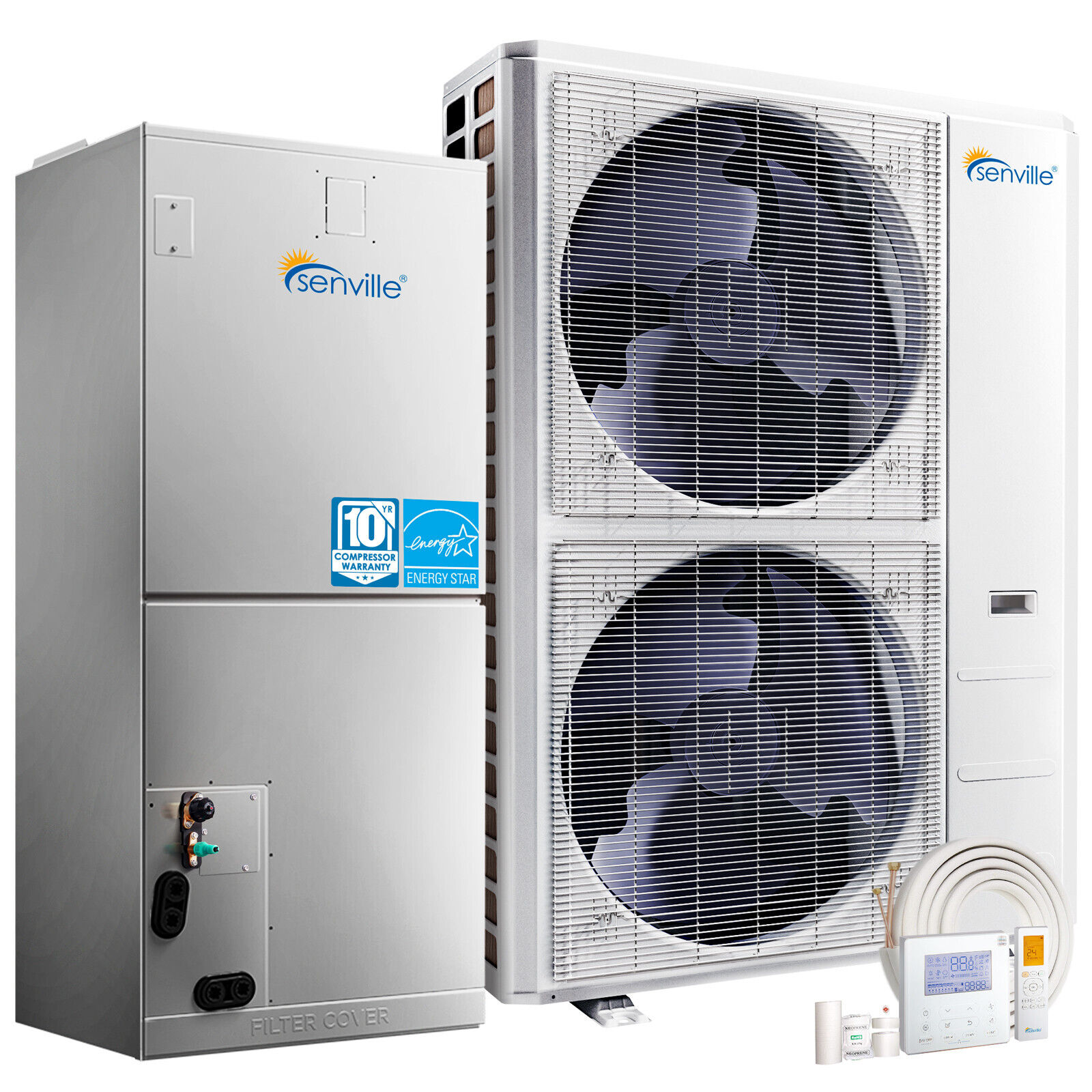 3 Ton Central Air Conditioner Heat Pump Split System, 36,000 BTU, 10KW AUX