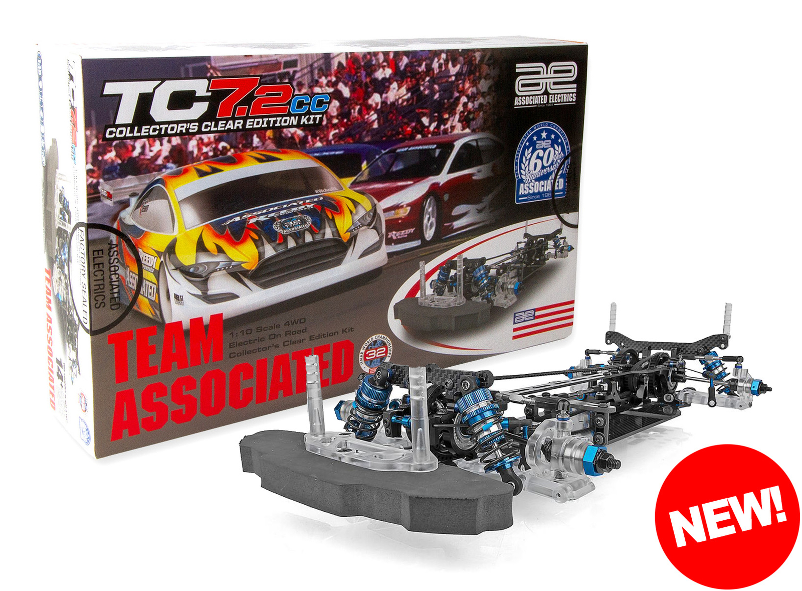 Associated 30140 1/10 TC7.2CC 4WD Electric On Road Collectors Clear Edition Kit
