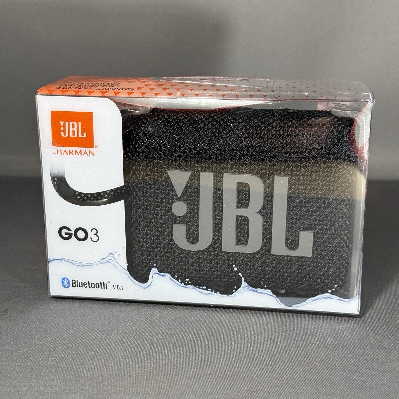 JBL GO3 Portable Waterproof Wireless Speaker Black Sports Hiking Outdoors New