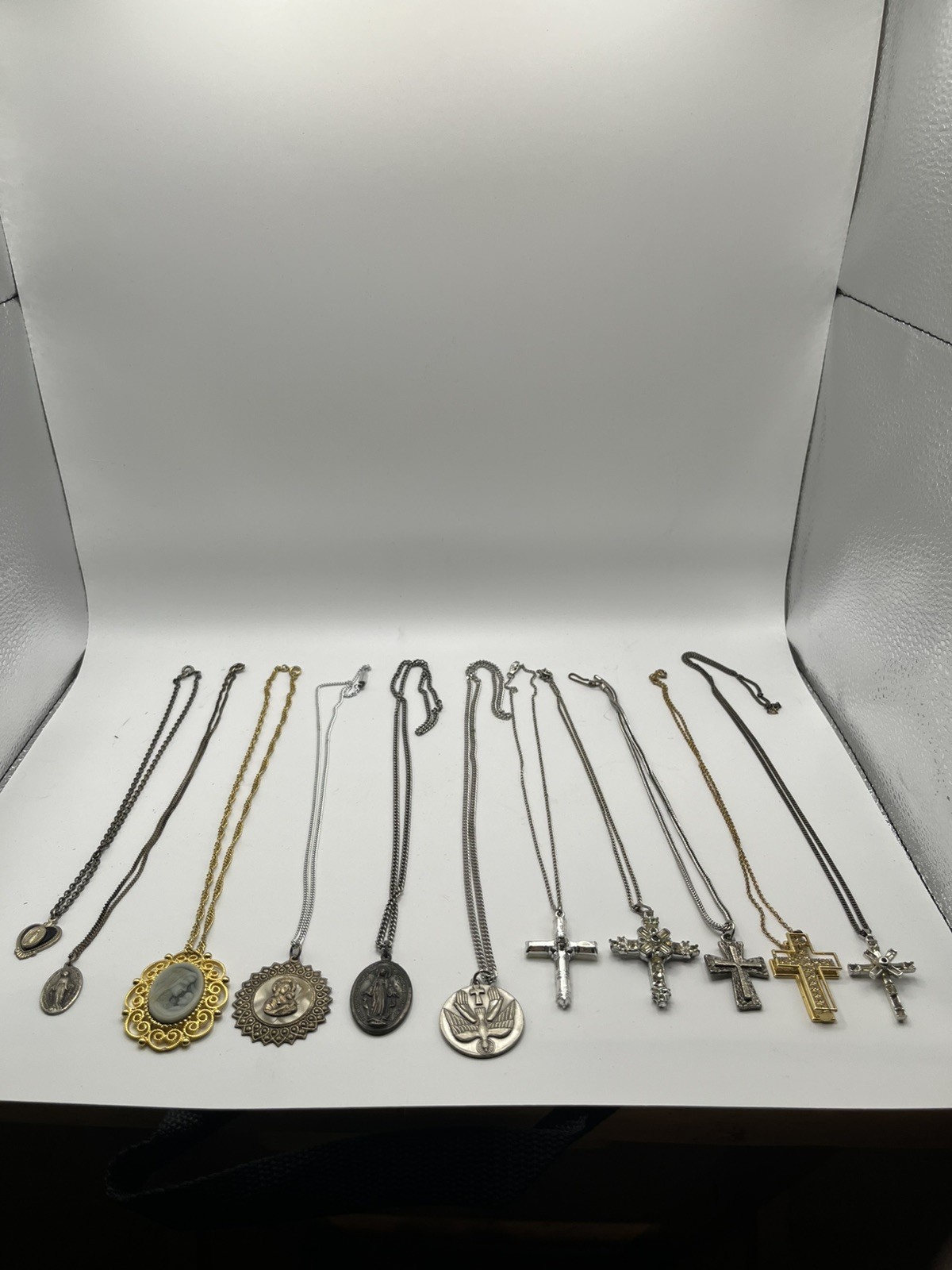 Lot of vintage Christian Crosses and Christian Medalions