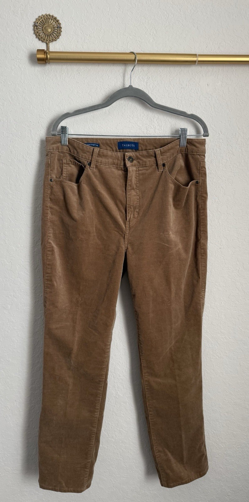 Talbots Brown Corduroy Straight Leg Pants Women’s Sz 12 Fall Autumn Classic Talbots Brown Corduroy Straight Leg Pants Women’s Sz 12 Fall Autumn Classic