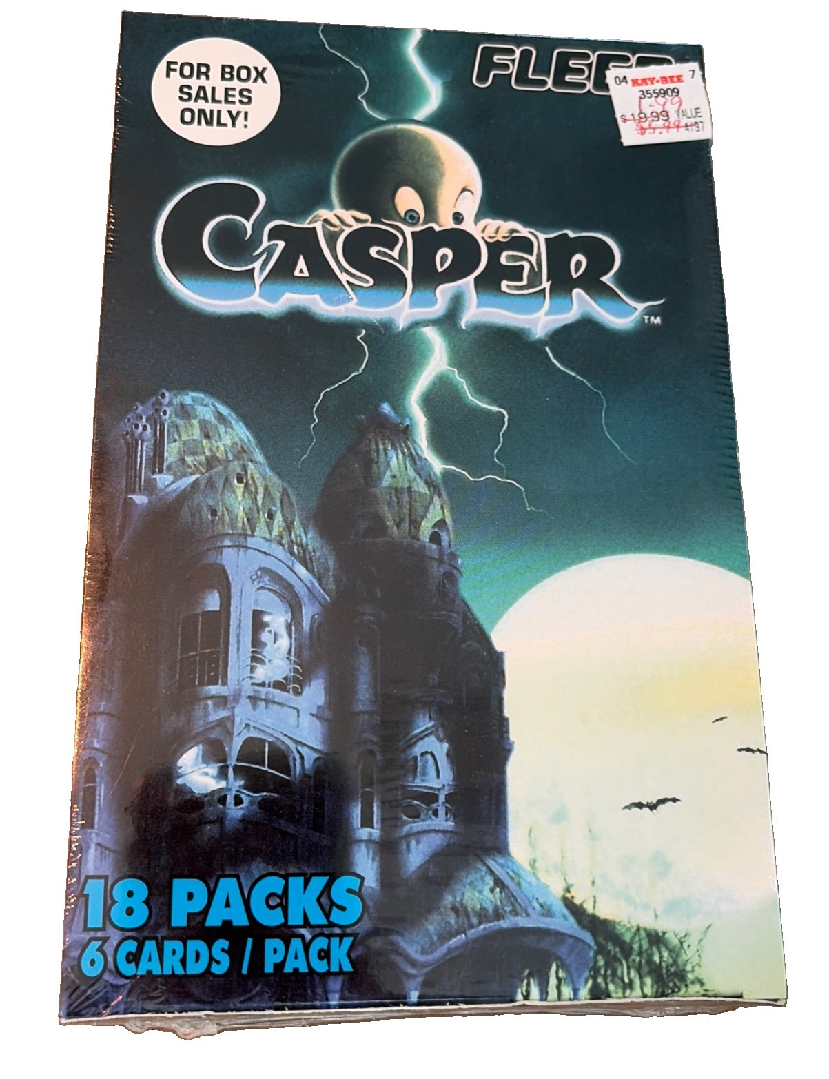 1996 Casper Trading Cards 18 Packs Fleer Movie Factory Sealed Box Unopened 1996 Casper Trading Cards 18 Packs Fleer Movie Factory Sealed Box Unopened