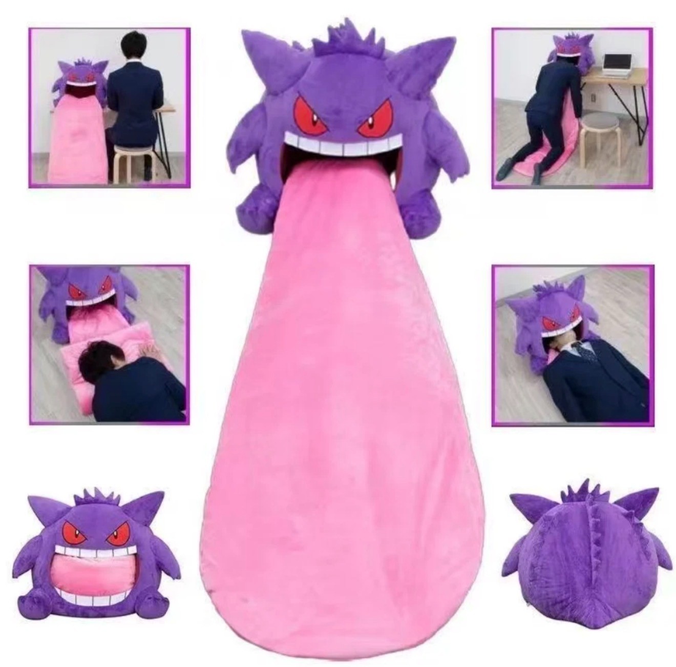 Anime Gengar Break Blanket Sleeping Long Tongue Plush Toy Thick Nap Pillow Gifts Anime Gengar Break Blanket Sleeping Long Tongue Plush Toy Thick Nap Pillow Gifts